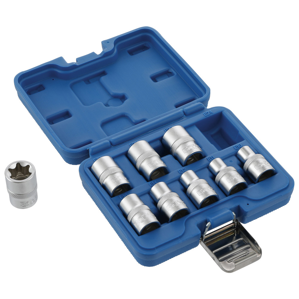 Steckschlüsseleinsätze E-Profil, 1/2", 9-teilig, E10-E24