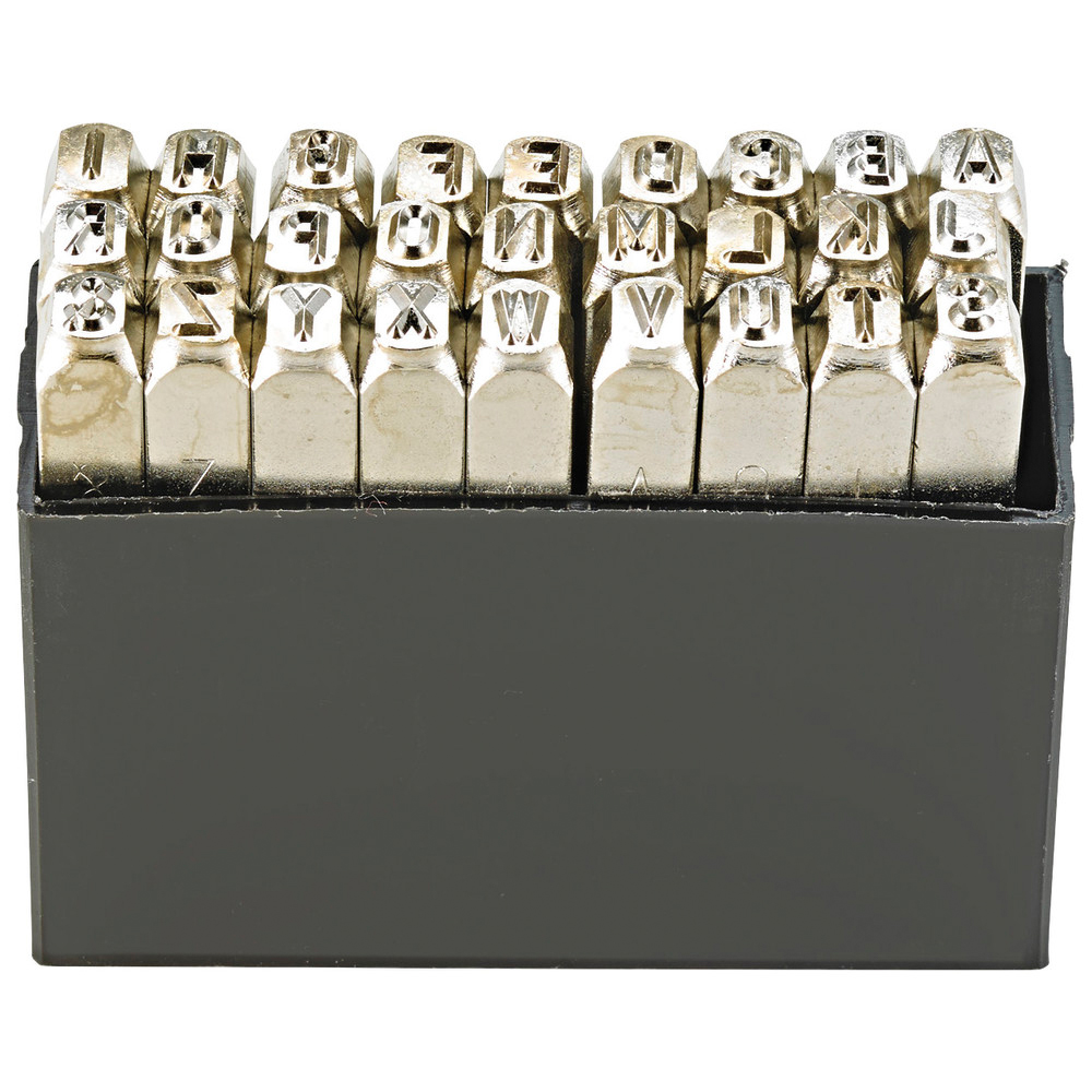Schlagbuchstabensatz SH 10 mm vernickelt