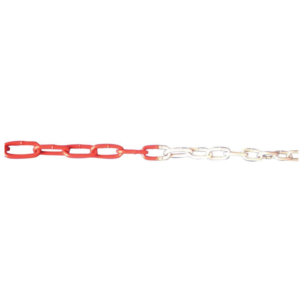 Absperrkette rot / weiß, Kunststoff 6 mm, VE 25 m