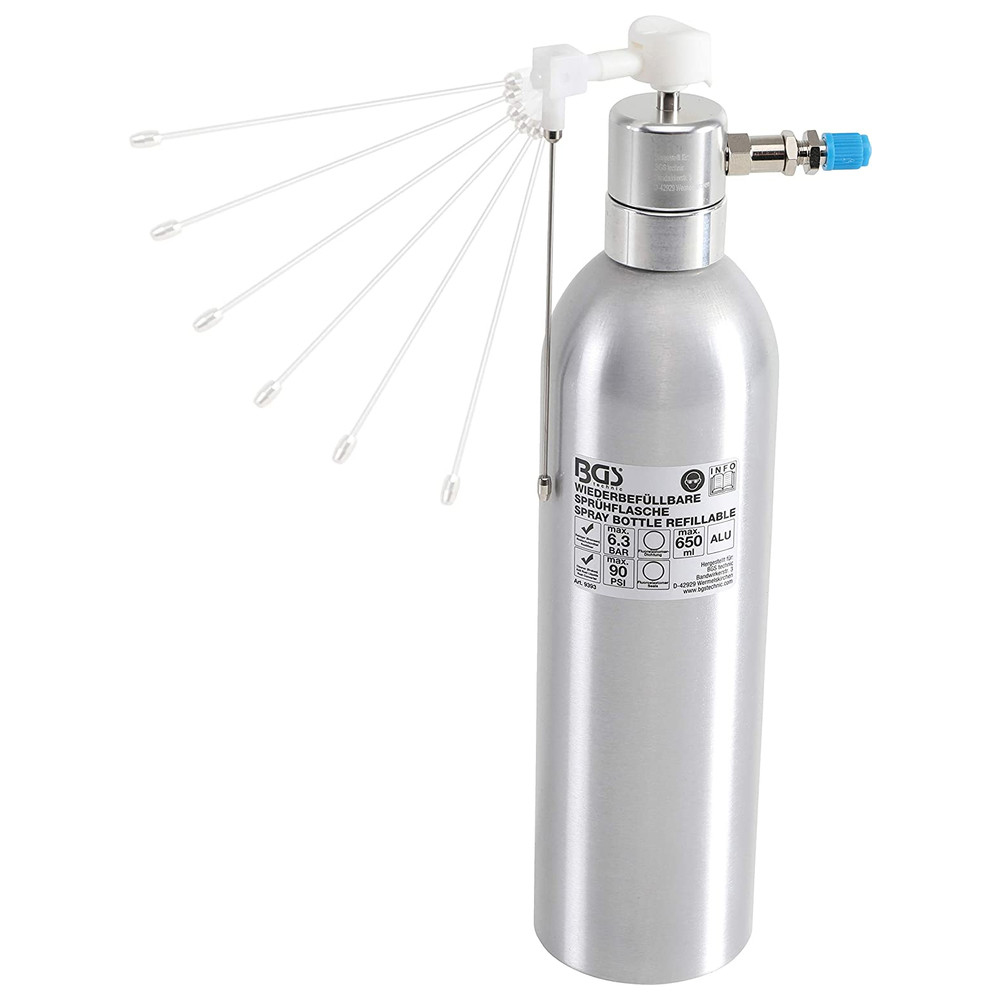 Druckluft-Sprühflasche 650 ml Aluminiumausführung