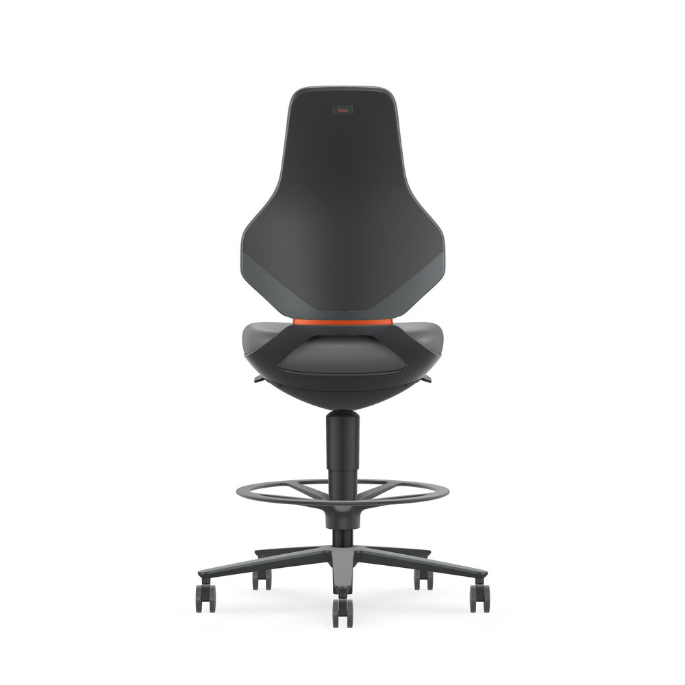 Bimos Drehstuhl Texon, mit Sitz-Stopp-Rolle, ESD, Kunstleder schwarz, Bild 3