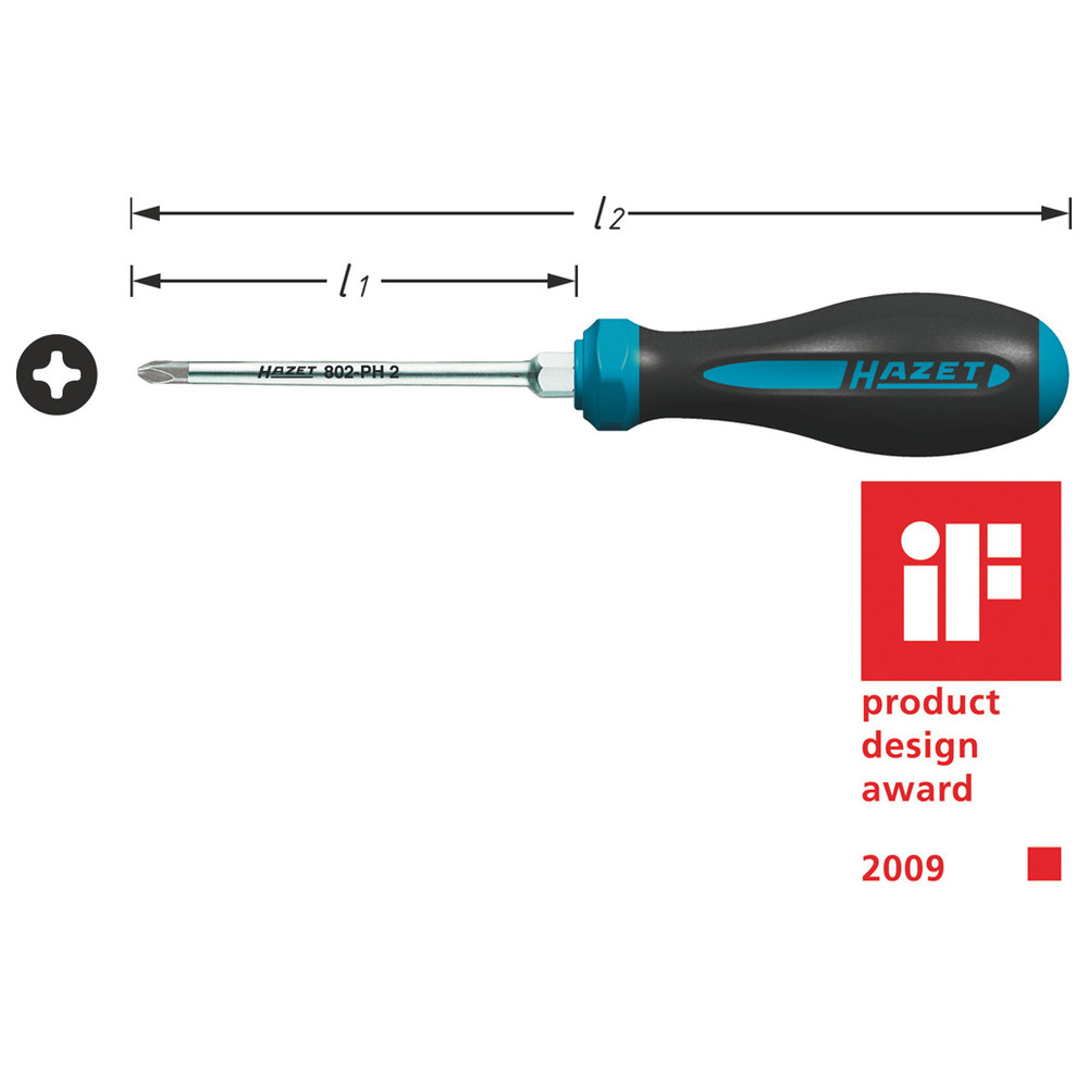 Schraubendreher HEXAnamic 802-PH0 - Kreuzschlitz Profil PH - Schlüsselweite: