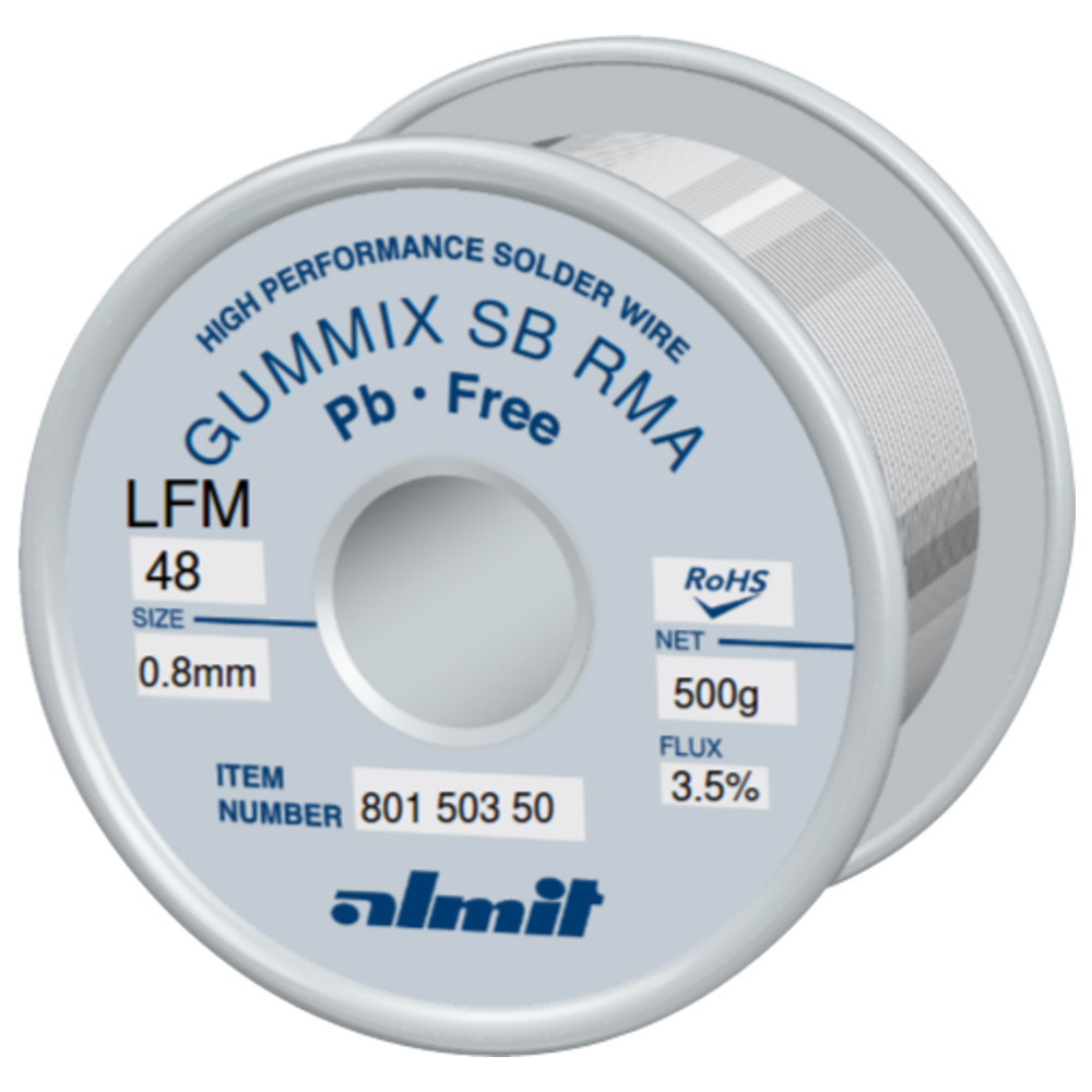 Lötdraht, Gummix SB RMA LFM-48, 0,8 mm, 500 g