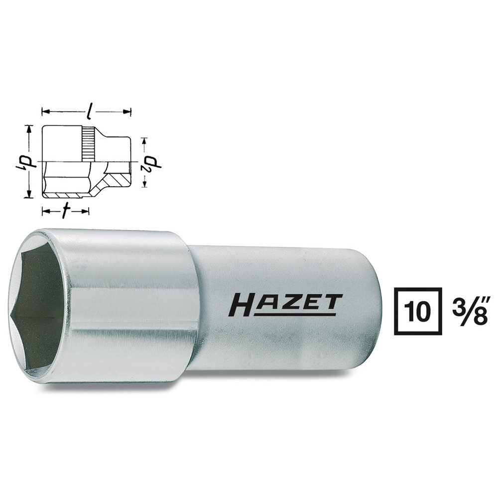 Zündkerzen-Steckschlüssel-Einsatz 880MGT - Vierkant hohl 10 mm (3/8 Zoll) - Auß
