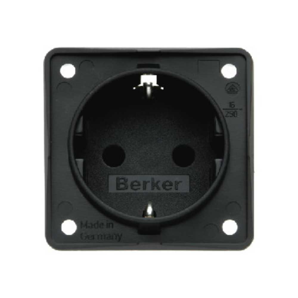 SCHUKO-Steckdose, DIN 49440, anthrazit, 16 A, 250 V
