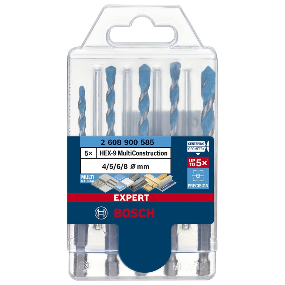 Mehrzweckbohrer-Set HEX-9 Multi Construction, 5-tlg., 4-8 mm