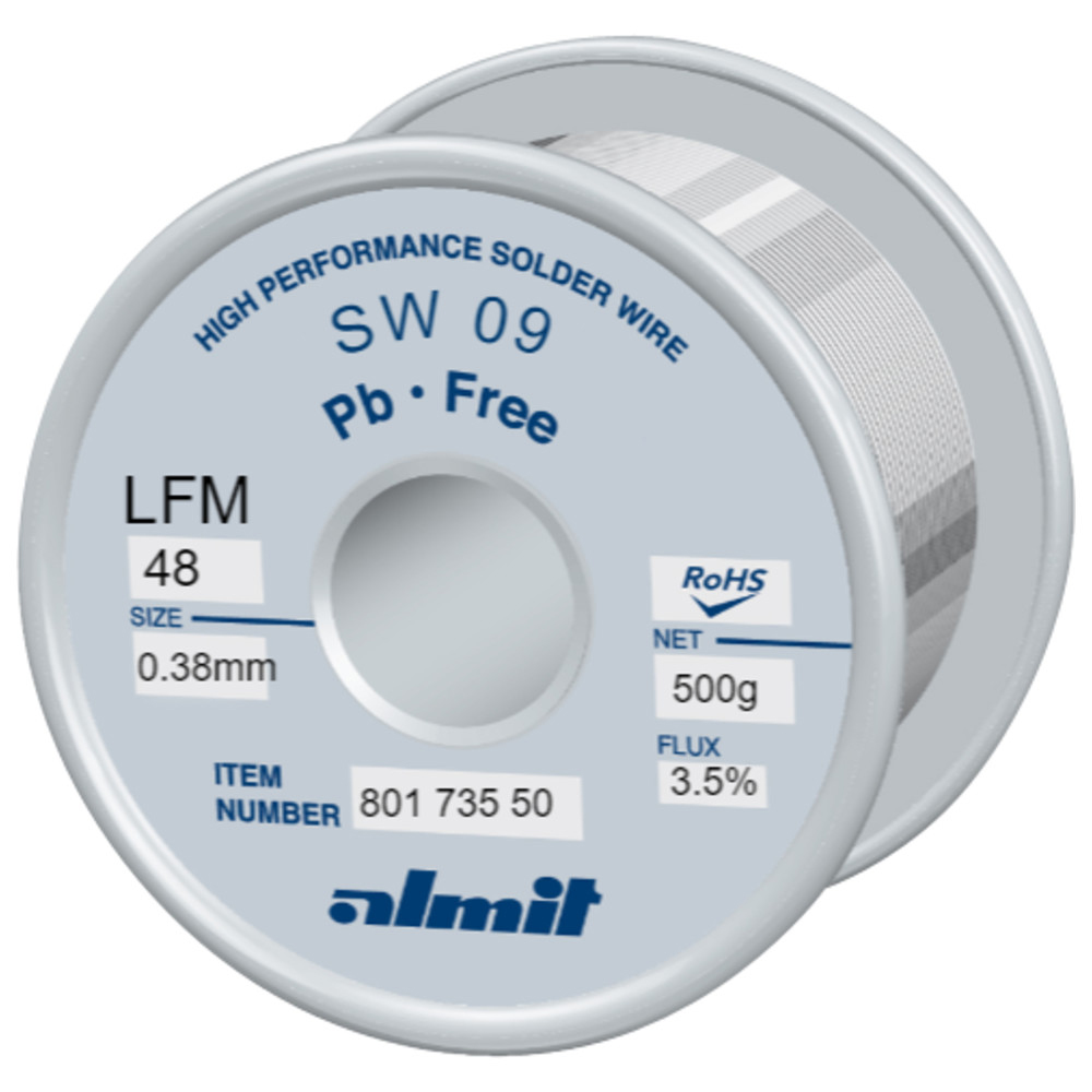 Almit Lötdraht, SW 09 LFM 48, 0,38 mm, 500 g