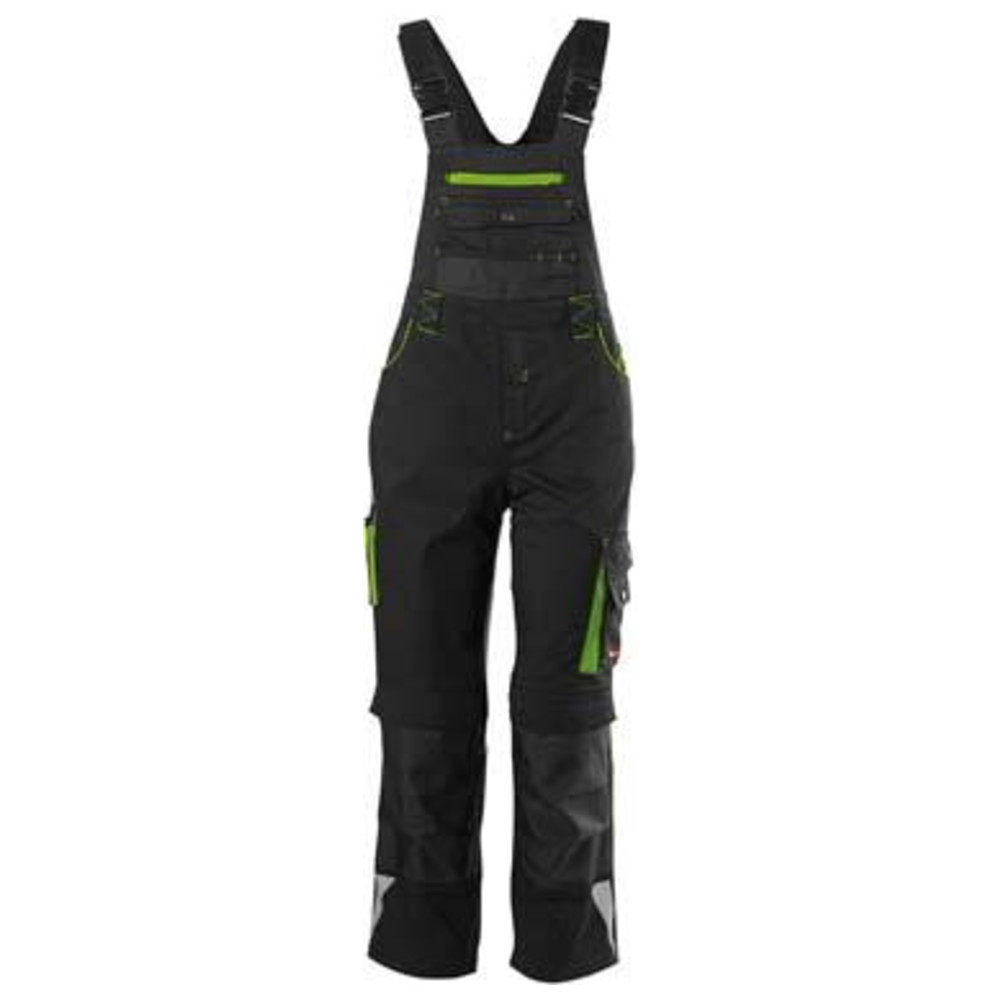 Kids Latzhose 24, Black/limegreen, Gr146-152