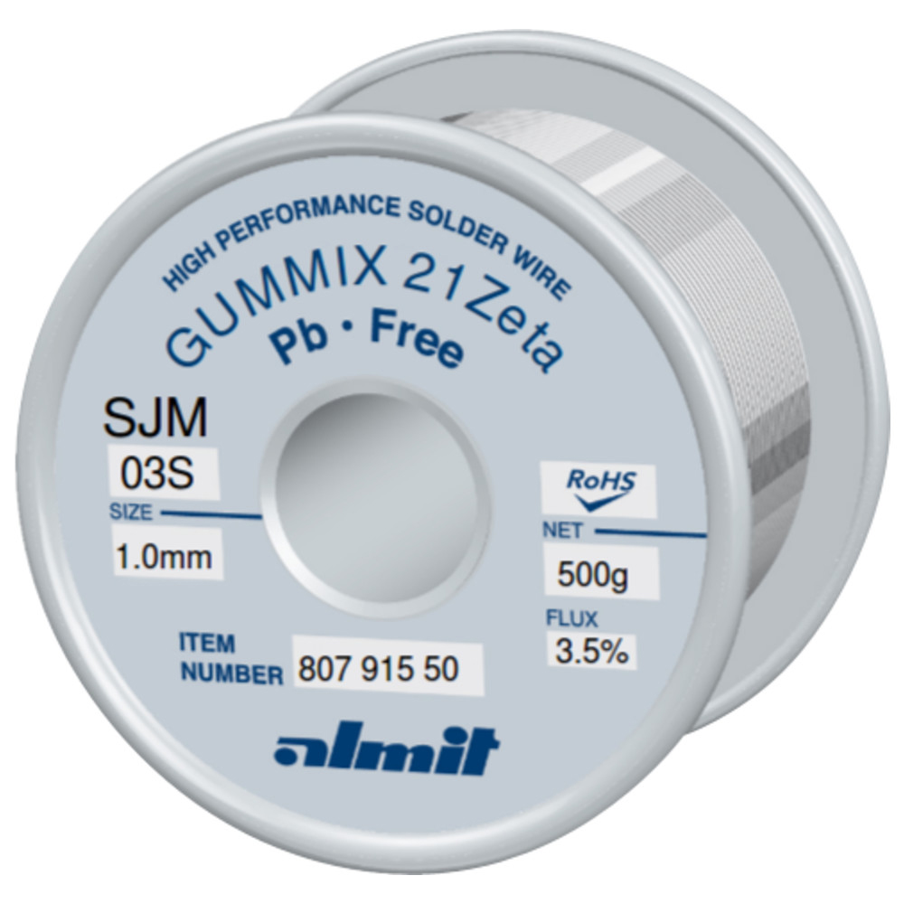 Almit Lötdraht bleifrei, Gummix 21Zeta SJM-03-S, 1,0 mm, 500 g