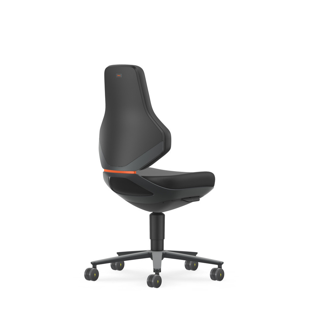 Bimos Drehstuhl Texon, mit Rollen, ESD, Skintec schwarz, Bild 3