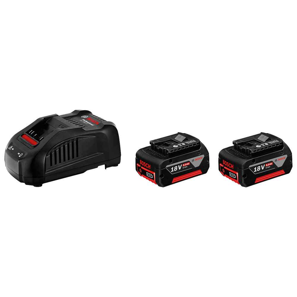 Akku Starter-Set: 2 x GBA 18 V, 5,0 Ah und GAL 1880 CV