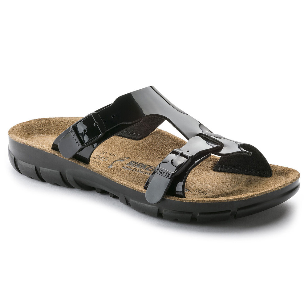 Damen-Pantolette Sofia, BirkoFlor, schmal, Black Patton, Größe 39