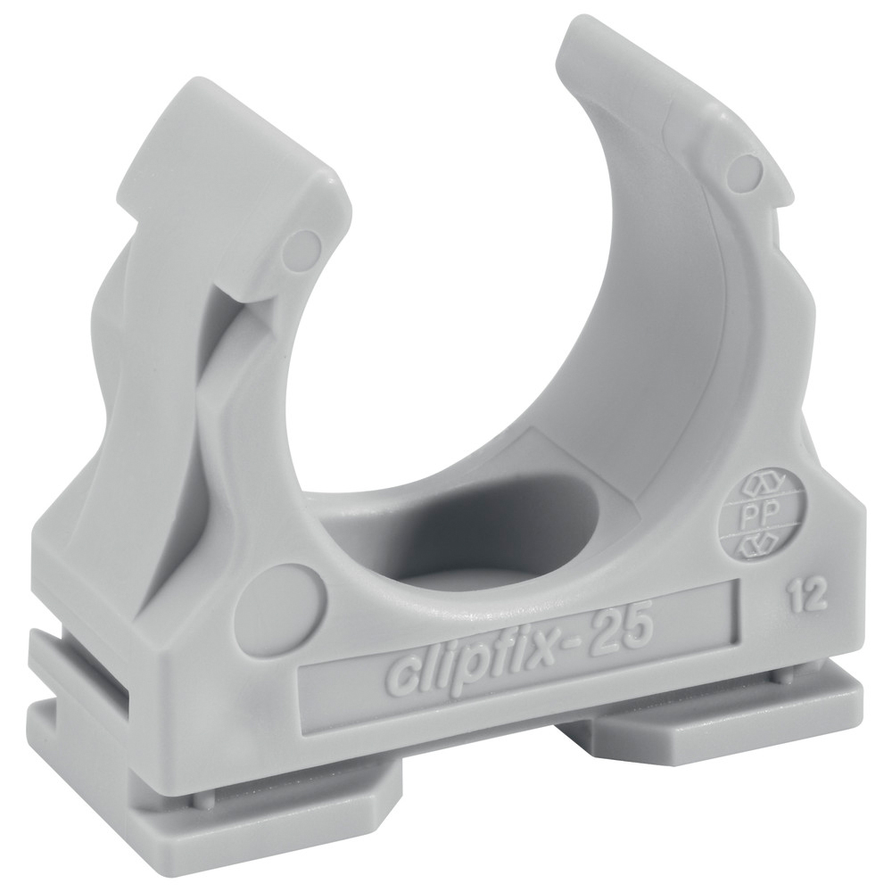 Kunststoff-Klemmschelle clipfix, Ø mm - Zoll 16 mm, grau