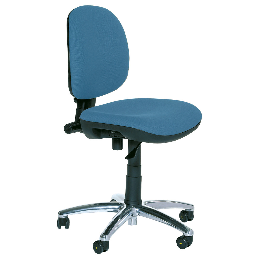 Drehstuhl Economy Standard, mit Rollen, ESD, blau