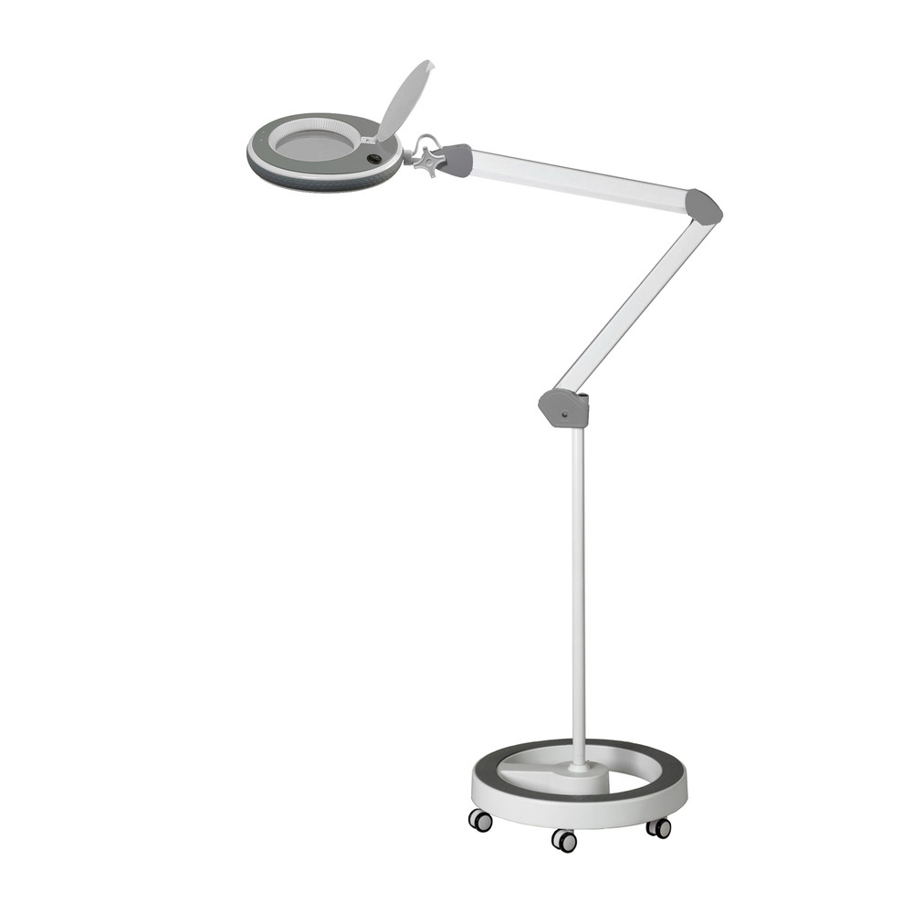 LED Lupenleuchte 821X, inkl. Rollstativ, 3 Dioptrien, grau