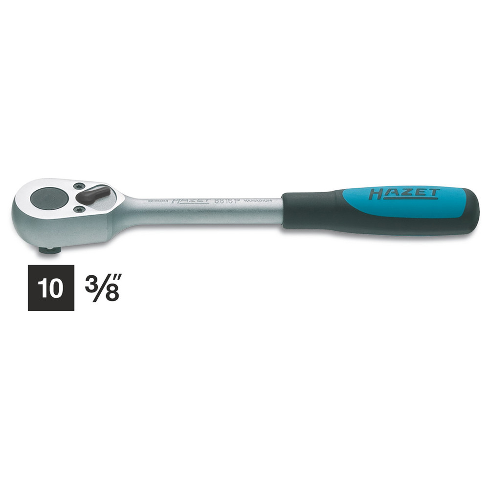 Umschaltknarre 8816P - Vierkant massiv 10 mm (3/8 Zoll) - Gesamtlänge: 199 mm