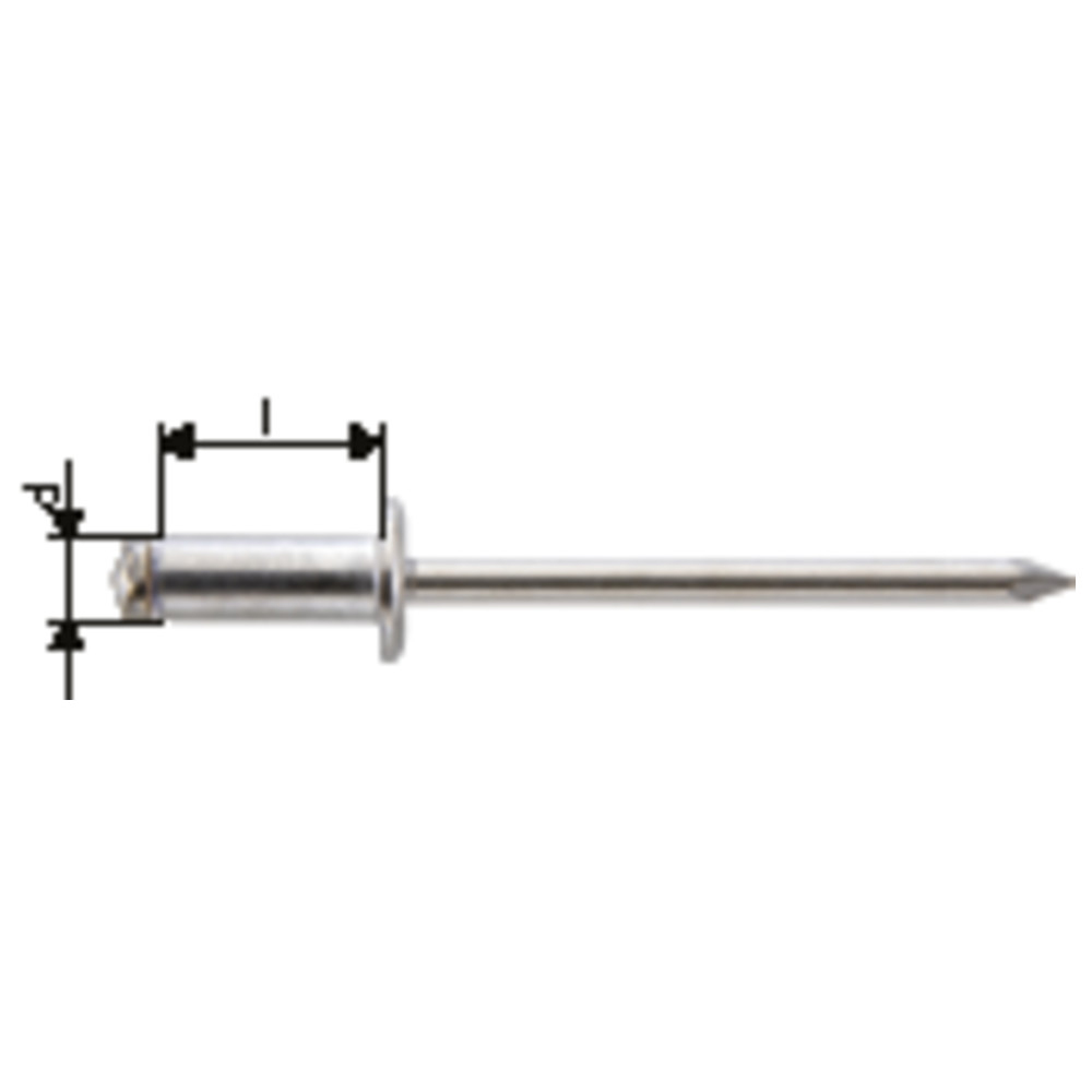 Blindniet Alu VA Flachrundkopf 4 x 10 mm