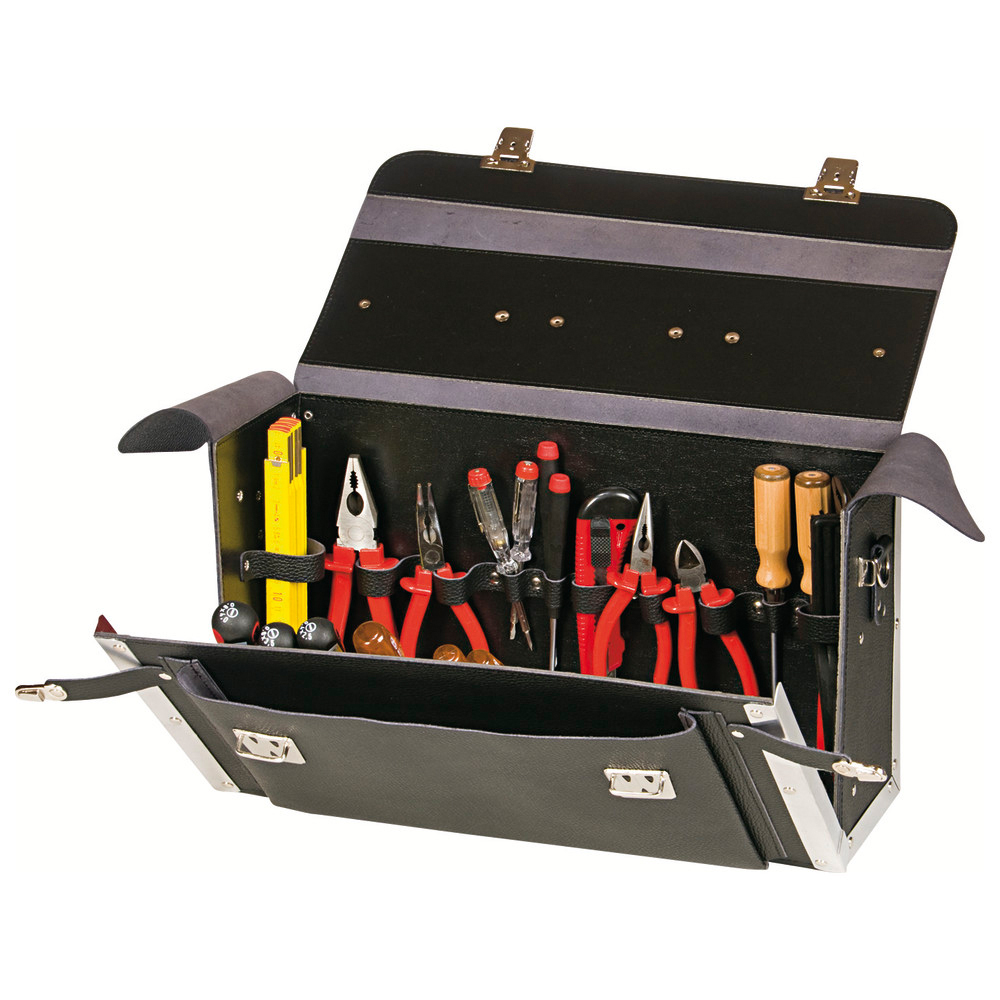 Werkzeugtasche Rindleder, leer, 420 x 150 x 250 mm