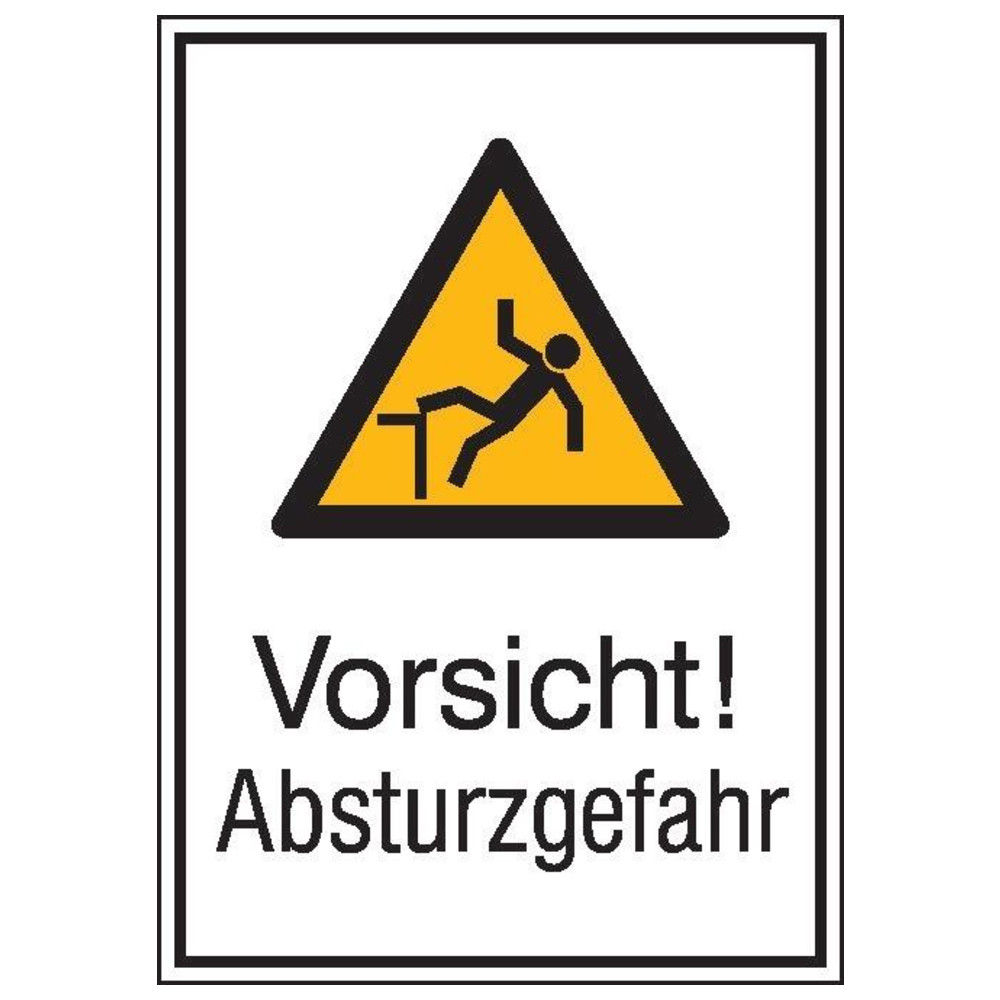 Warnschild Alu gepr Absturzgefahr 262 x 371