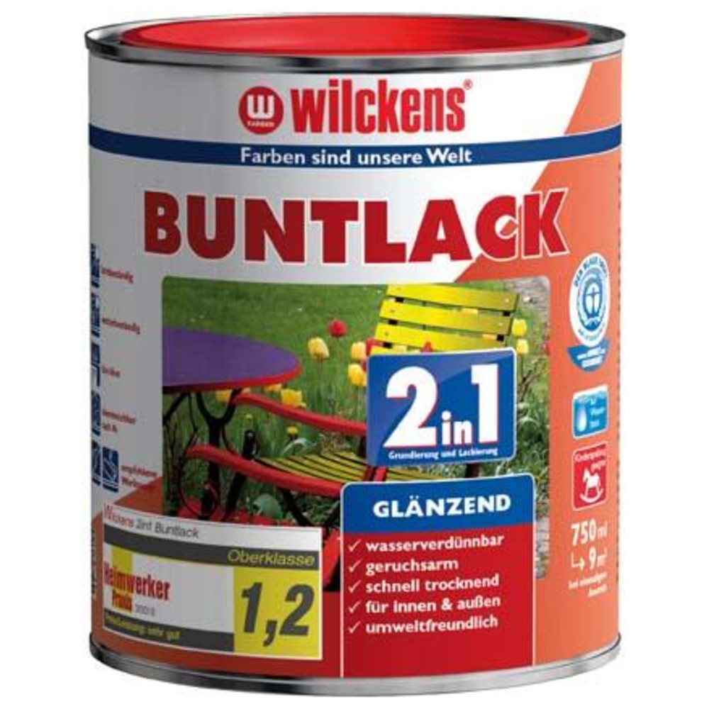 Buntlack 2in1, 750 ml glänzend, feuerrot RAL3000