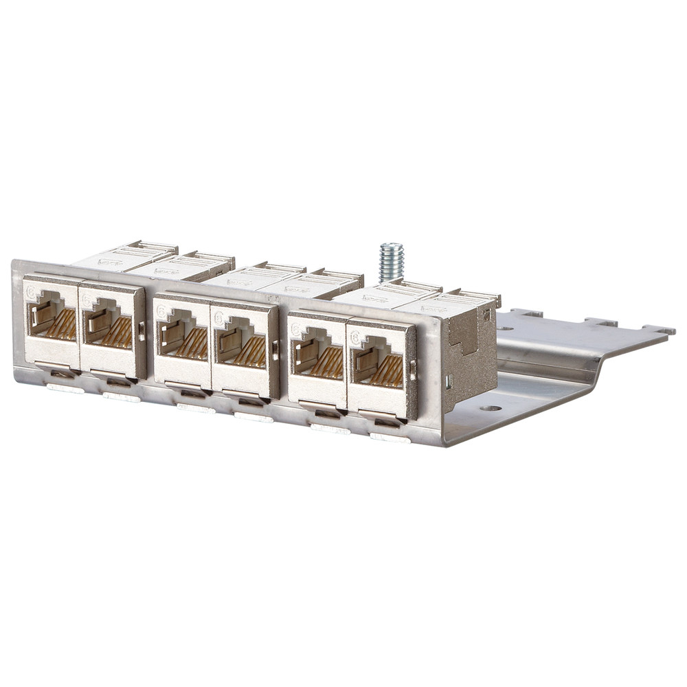 Patchpanel E-DAT, Cat. 6A, 6x8(8), 1 HE