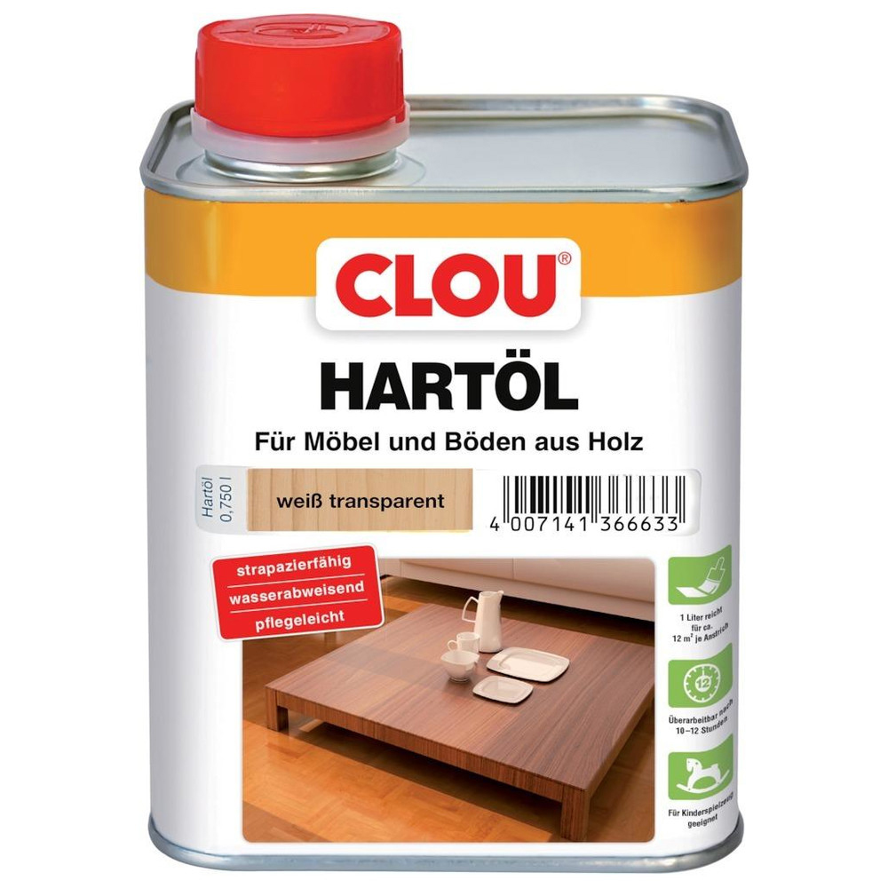 Hartöl Nr. 3 weiß transparent 750 ml