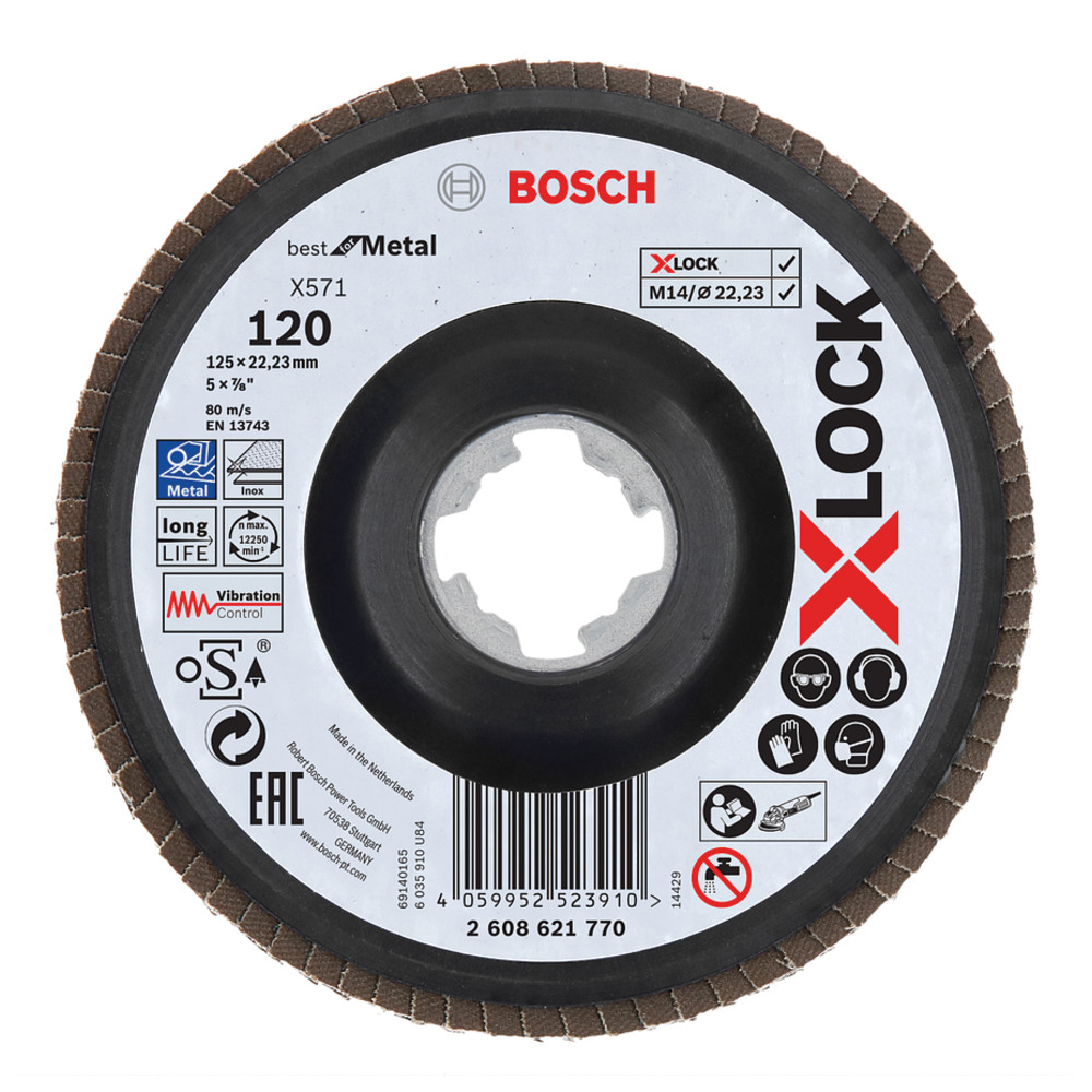 X-LOCK Fächerschleifscheibe Best for Metal, gewinkelt, Ø 125 mm, K 120