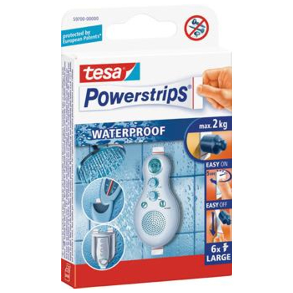 Powerstrips Waterproof Large Inhalt 6 Stück