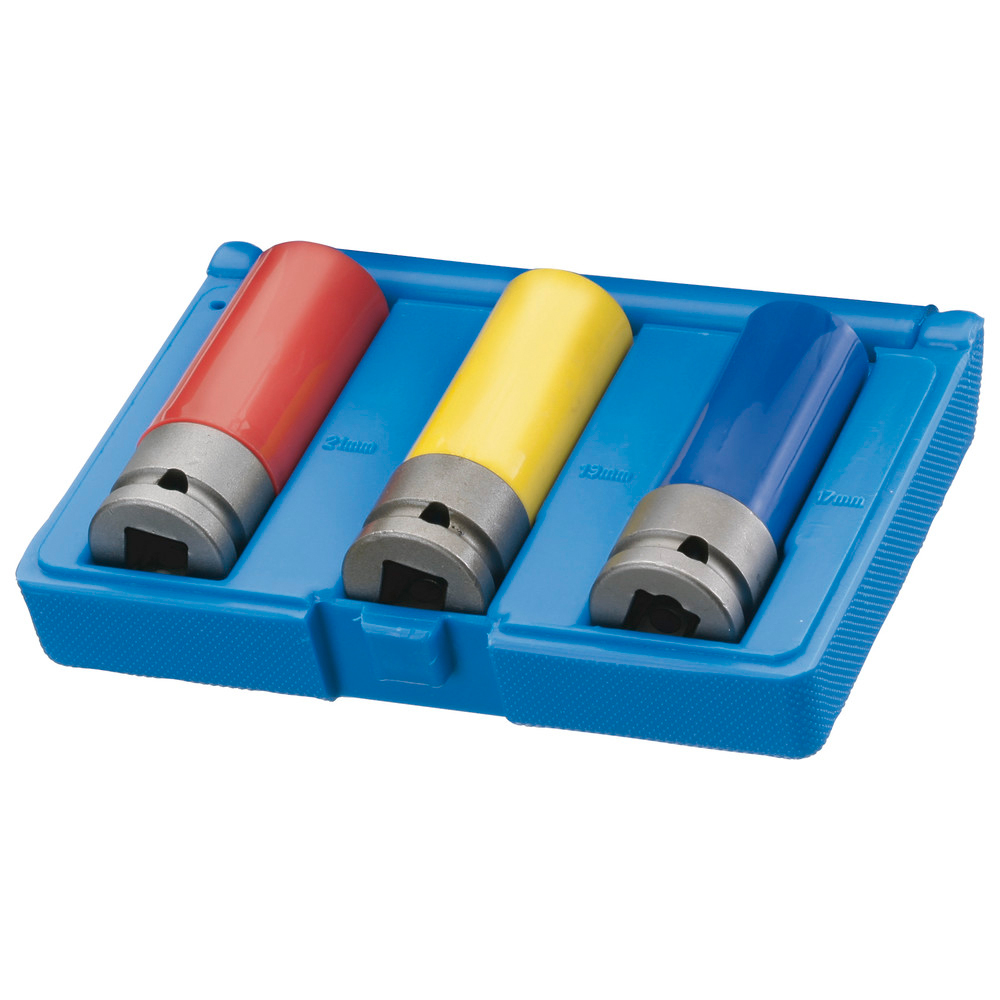 Kraft-Steckschlüsselsatz 1/2" 3-teilig mit Kunststoff-Hülle