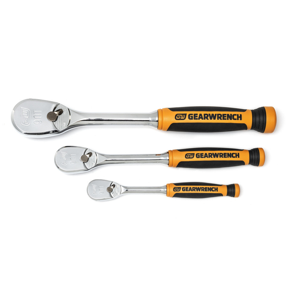 1/4", 3/8" & 1/2" Umschaltknarren Satz mit Komfortgriff 90Z, 3-tlg