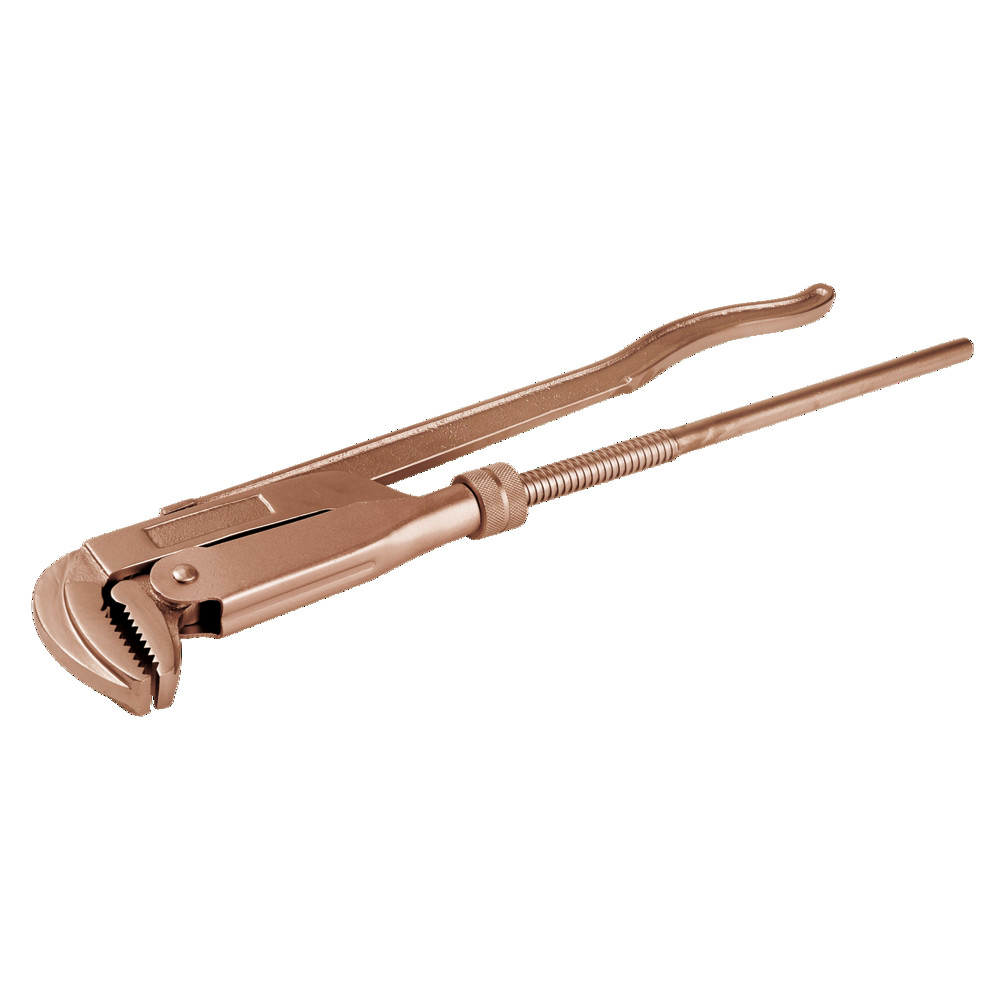 Eckrohrzange funkenfrei, Maul 90° abgewinkelt, Maulweite 1.1/2"