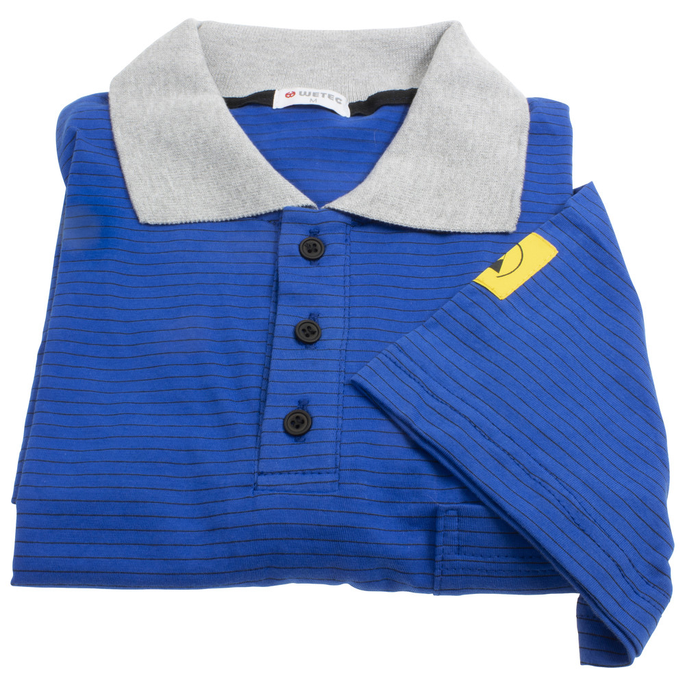 ESD-Polo-Shirt, mit grauem Kragen, L, blau