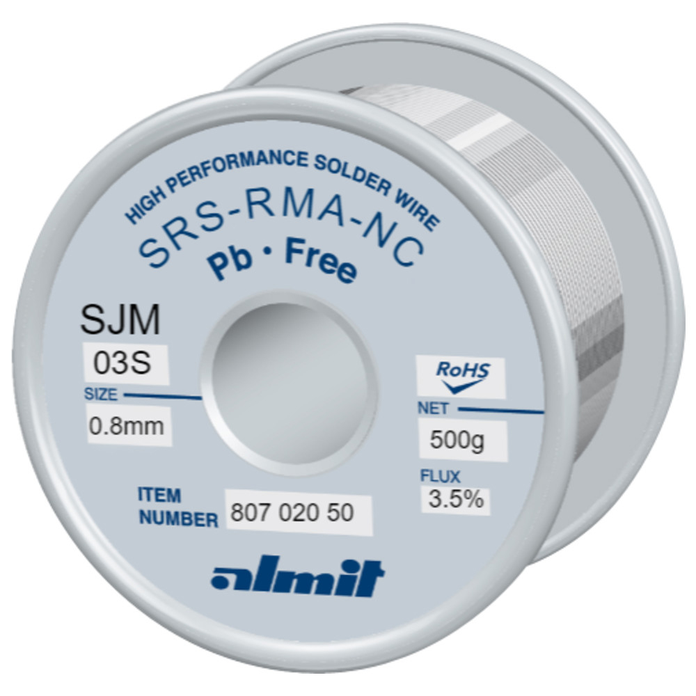 Lötdraht, SRS-RMA-NC-03-S, 0,8 mm, 500 g