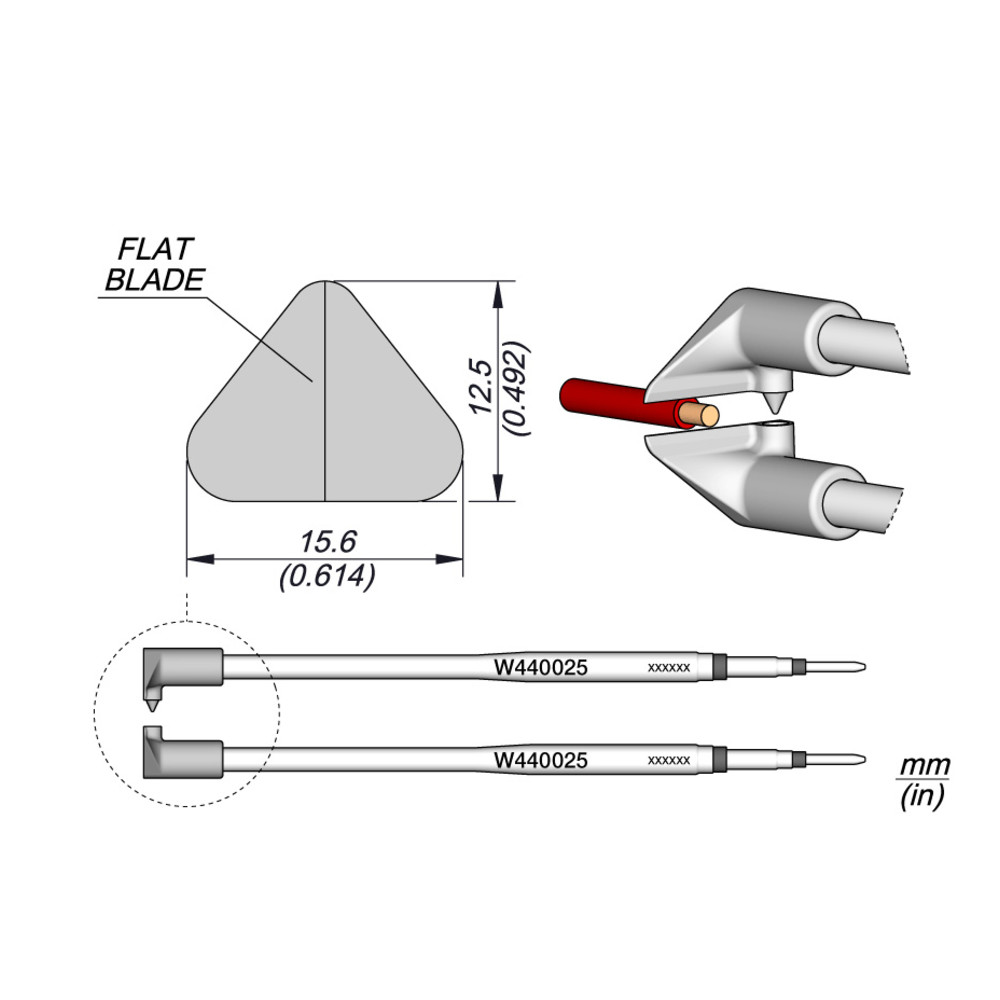 JBC Abisolierkartusche, Flachklinge