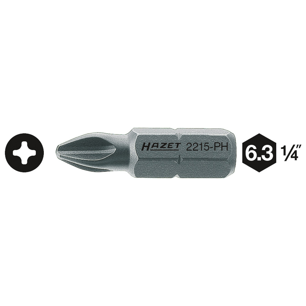 Bit 2215-PH1 - Sechskant massiv 6,3 (1/4 Zoll) - Kreuzschlitz Profil PH - Schlü