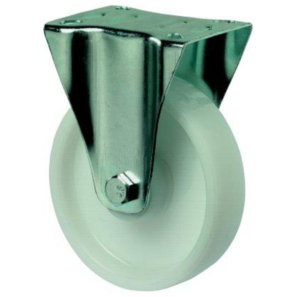 Bockrolle 100 mm Stahlbl verz Poly LG. R