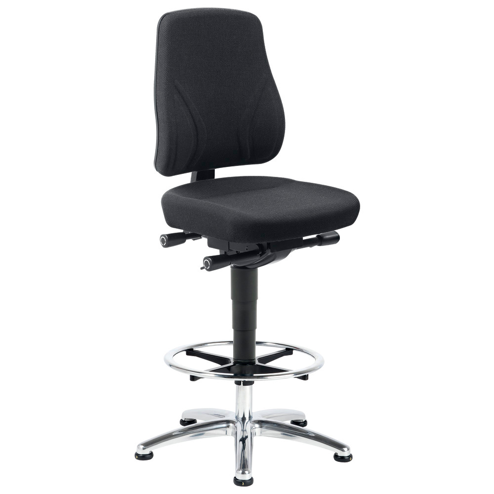 Drehstuhl Comfort Plus, Hochstuhl mit Gleiter, ESD, Stoff, schwarz