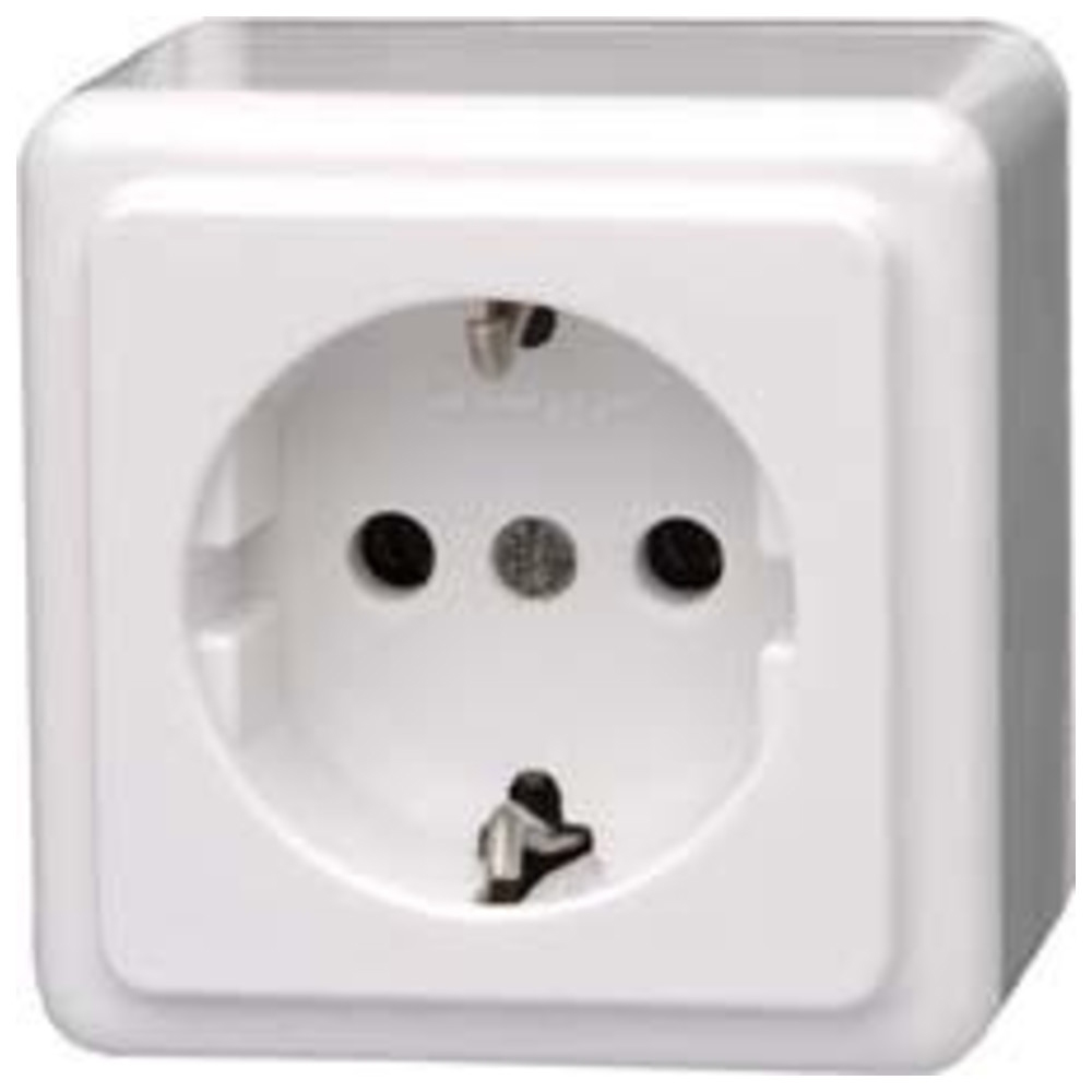 Schuko-Steckdose 1-fach arktis weiss AP