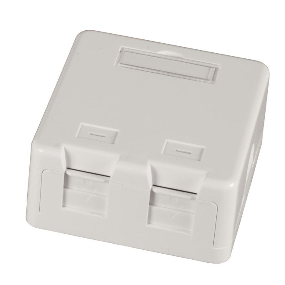 Keystone Verteilerbox Aufputz, 2-Port, leer, reinweiß