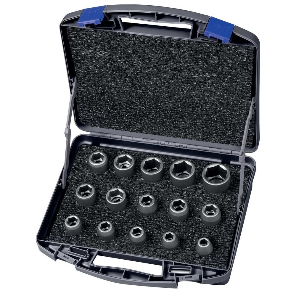Kraft- Steckschlüssel-Satz 1/2" 15-teilig ASW