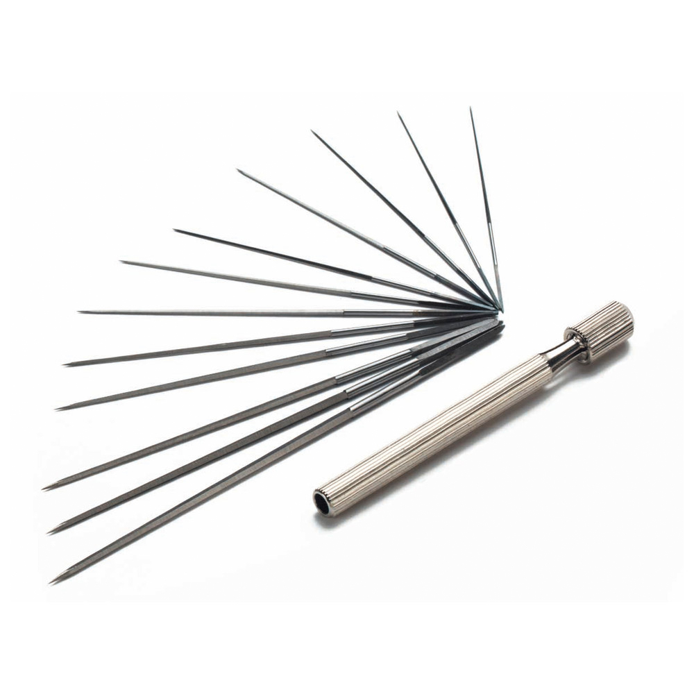 Düsenreibahlen-Satz, 12 Düsenreibahlen und Halter, 0,61-1,9 mm Durchmesser