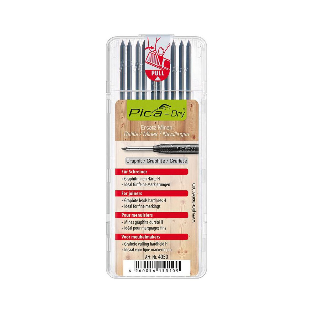 DRY 4050 Extra Harte (H) Graphit - Ersatzminen GRAU für Tieflochmarker