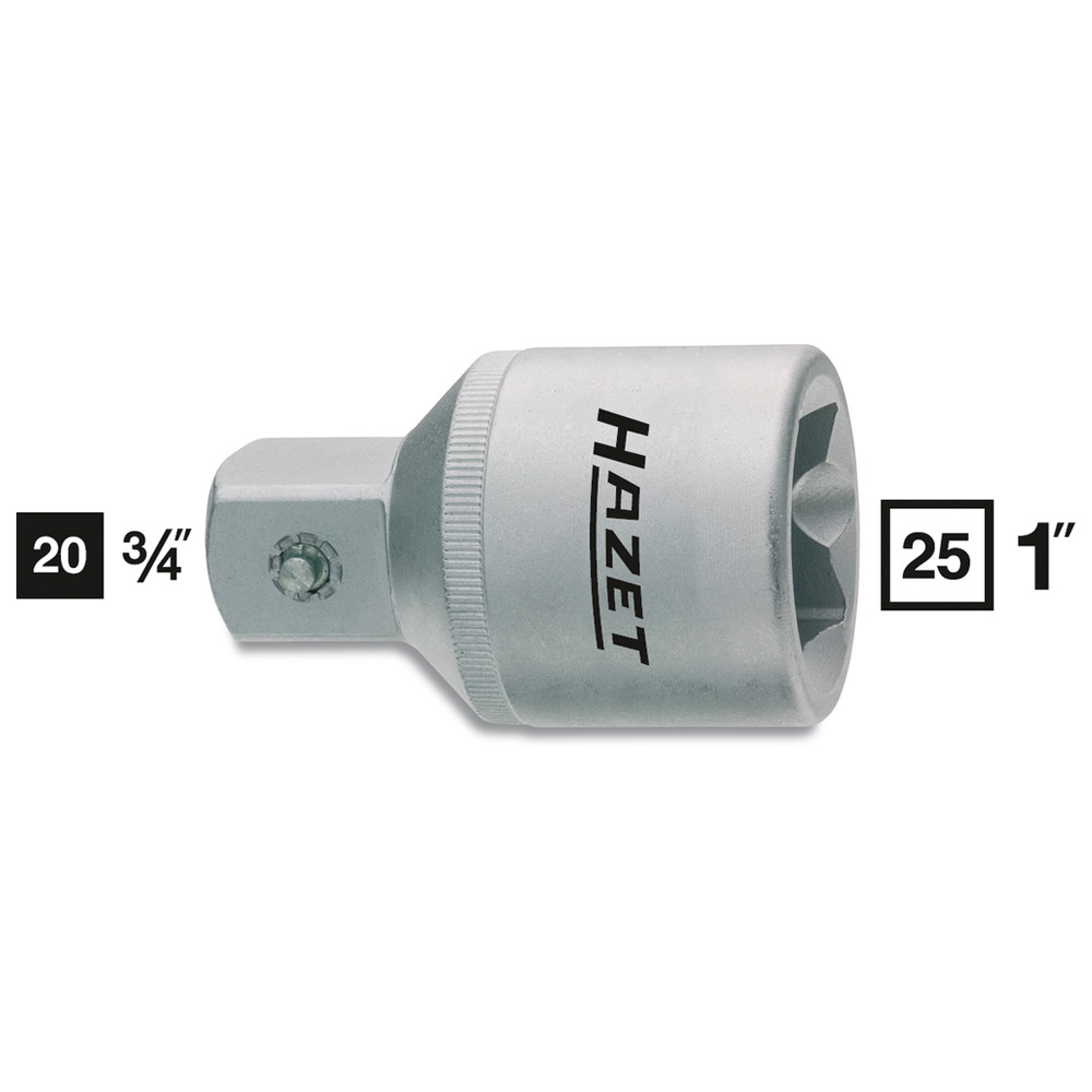 Adapter 1158-2 - Vierkant hohl 25 mm (1 Zoll) - Vierkant massiv 20 mm (3/4 Zoll