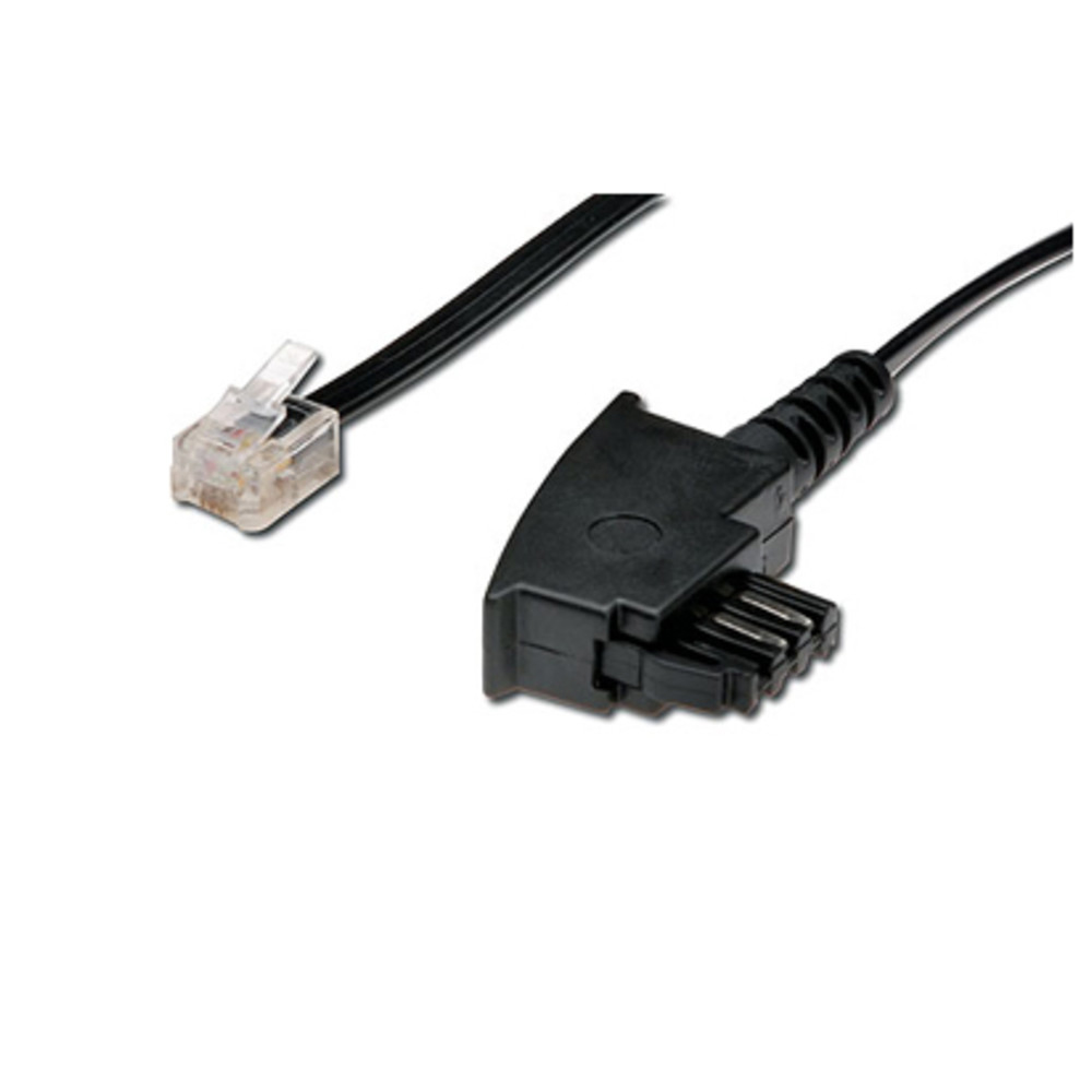 Anschlusskabel TAE-N / RJ11 6(2), Länge 3 m, schwarz