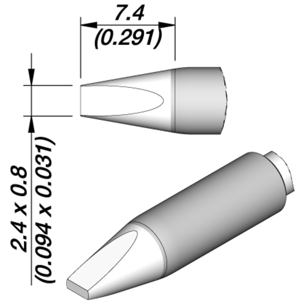 Lötspitze Serie C245E, C245155E/2,4 x 0,8 mm, Meißelform
