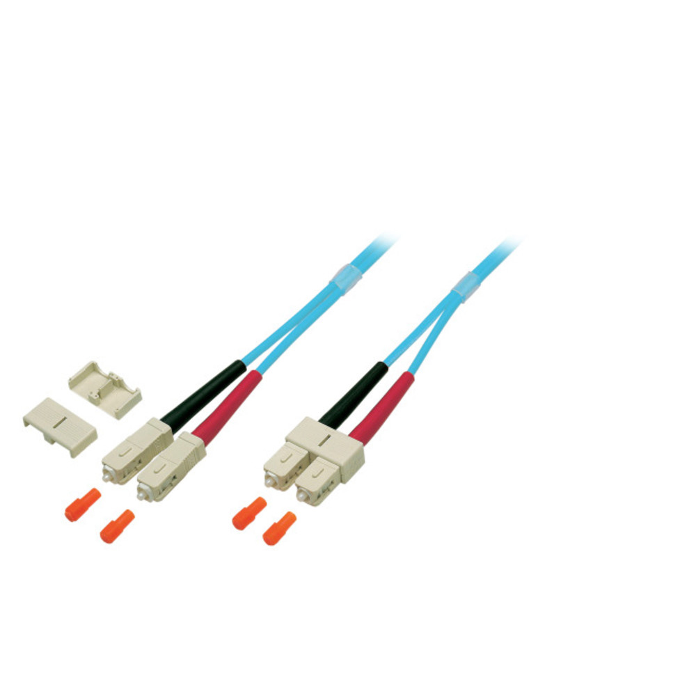 Patchkabel LWL, SC/SC 50/125µ, OM3, 0,5 m, aqua