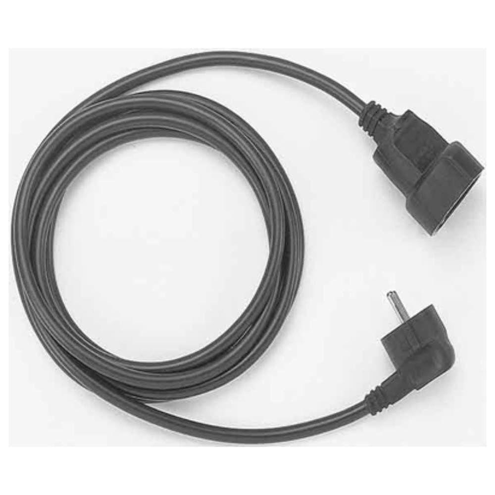 SCHUKO-Verlängerung, 3-polig, PVC, schwarz, 5 m