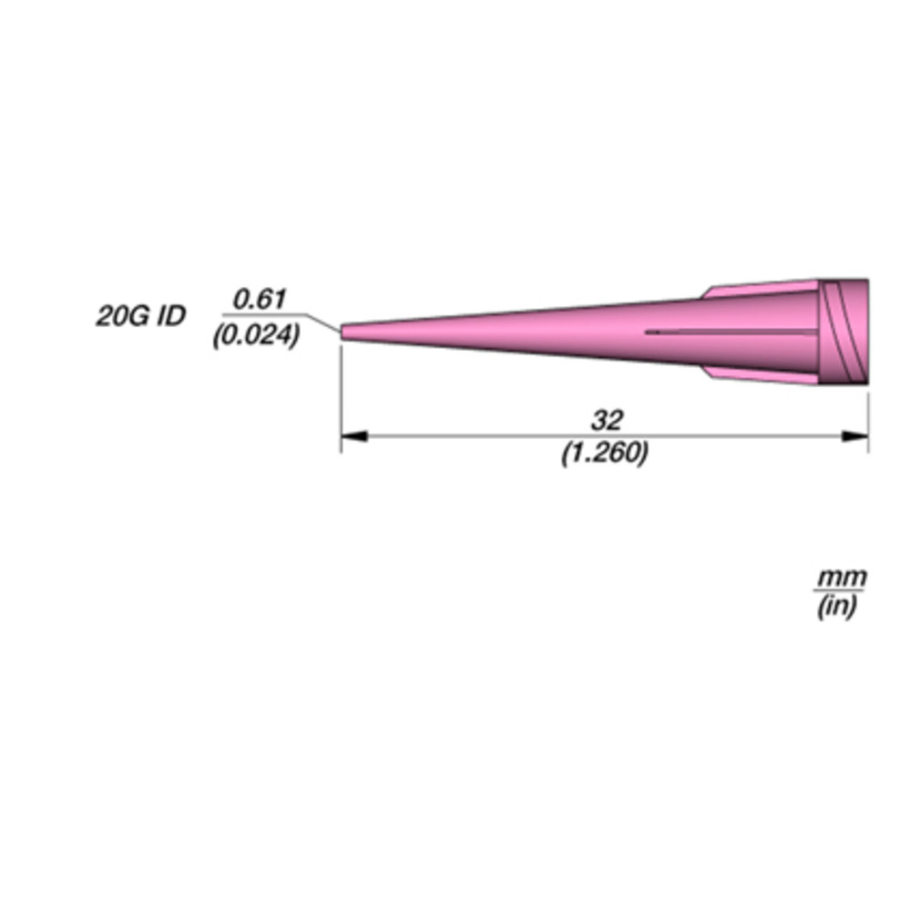 JBC Kunststoffdosiernadel, 0,61 mm, pink, Bild 2