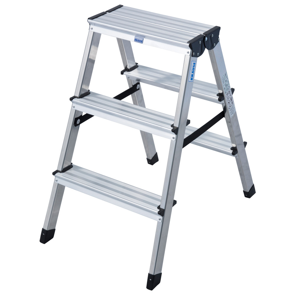Alu-Stufenstehleiter Dopplo , beidseitig begehbar, 2 x 3 Stufen