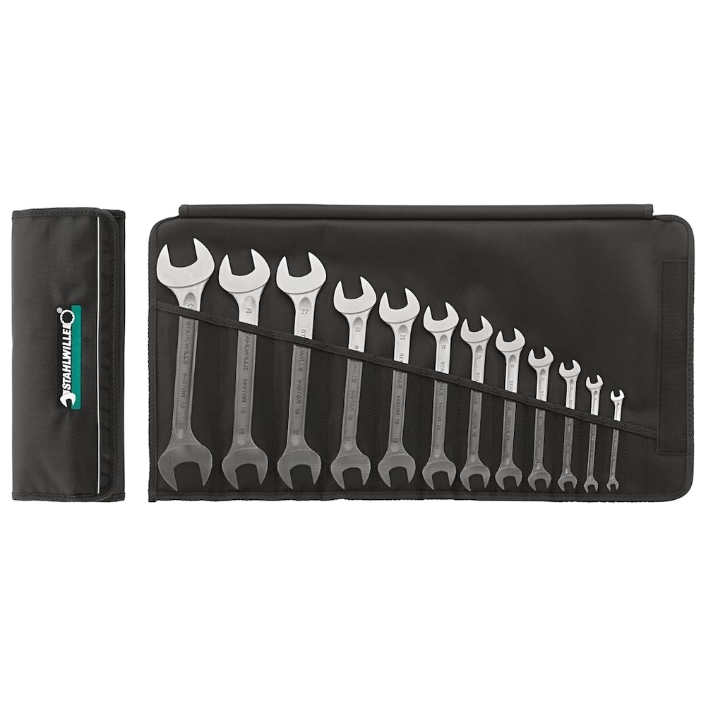 Doppelmaulschlüssel-Satz DIN 3110 6-32mm 12-teilig in Rolltasche Stahlwille